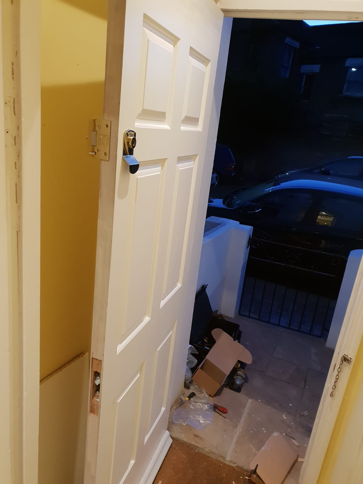 White-front-door-lock